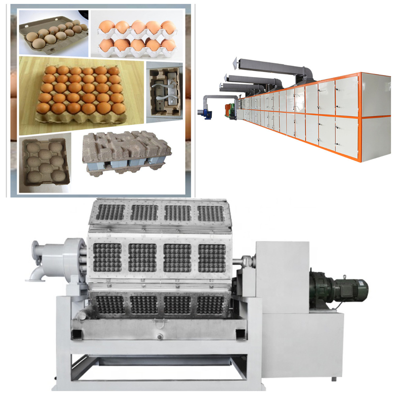 Ηλεκτρική 4000pcs / H πορτοκαλί και πράσινο πολτό μηχανή για την κατασκευή χαρτιού κουτί αυγών / δίσκο με 4-στρώμα ξηραντήρας μετάλλου