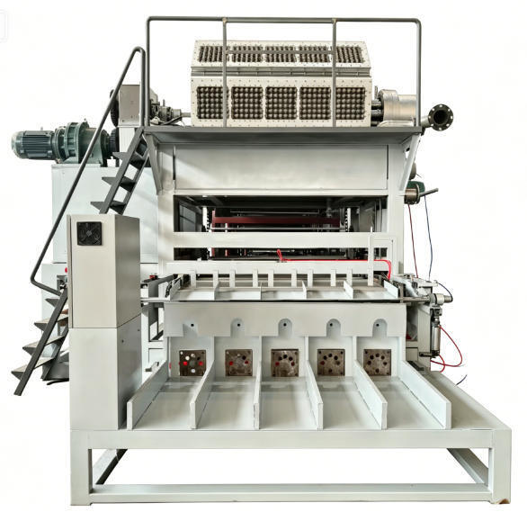 Ροταριακή 5000pcs/h Μηχανή γραμμή παραγωγής δίσκου αυγών χαρτιού με πλήρη πλαστική σχηματισμό ξήρανση και αυτόματα συστήματα στοίβωσης για το δίσκο αυγών χαρτιού κουτί αυγών δίσκοι μήλων με 5*8 καλούπια σχηματισμού